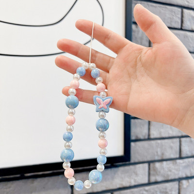 Vintage Love Beads Tālruņa futrālis Vads Mobilā Siksna Candy Krāsa Lācis Bow Charm Tālruņa ķēde Rotaslietas Aksesuāri sievietēm Dāvanas