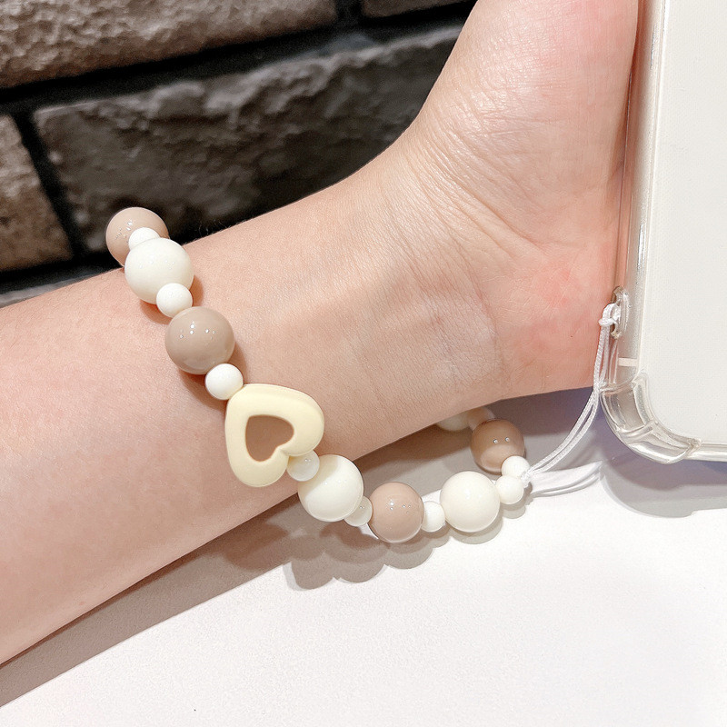 Vintage Love Beads Tālruņa futrālis Vads Mobilā Siksna Candy Krāsa Lācis Bow Charm Tālruņa ķēde Rotaslietas Aksesuāri sievietēm Dāvanas