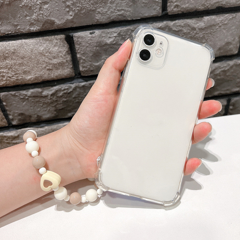 Vintage Love Beads Tālruņa futrālis Vads Mobilā Siksna Candy Krāsa Lācis Bow Charm Tālruņa ķēde Rotaslietas Aksesuāri sievietēm Dāvanas