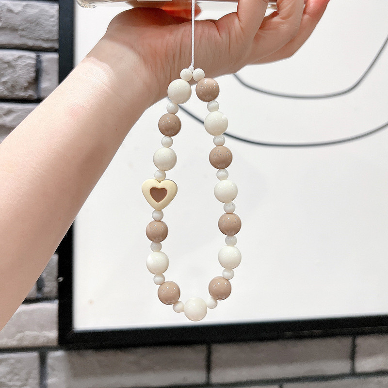 Vintage Love Beads Tālruņa futrālis Vads Mobilā Siksna Candy Krāsa Lācis Bow Charm Tālruņa ķēde Rotaslietas Aksesuāri sievietēm Dāvanas