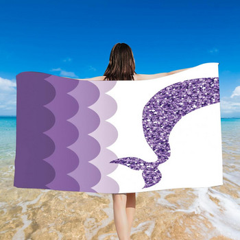 Носена кърпа за баня Лятна плажна тема Момиче Плажна кърпа Русалка Ярки цветове Хавлиена кърпа за плуване Спортен аксесоар
