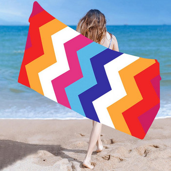 Плажна кърпа Ярки цветове Дишаща 150x75 см Голяма абсорбираща плажна кърпа Одеяло Микрофибърна кърпа за баня за морето
