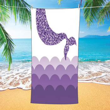 Πετσέτα μπάνιου Μαλακή και άνετη λεπτή ζυγαριά ουράς γοργόνας Πετσέτα θαλάσσης πτυσσόμενη κουβέρτα παραλίας από μικροΐνες