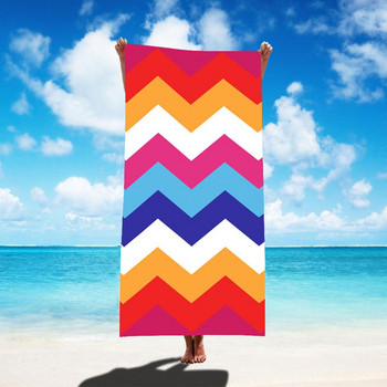 Полезна кърпа за душ Плажна кърпа с мека текстура Ярък цвят 150x75 см Раирана кърпа за баня SPA Кърпа за измиване Поддържайте топлината
