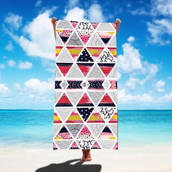 Хавлиена кърпа за баня Мека текстура Плажна кърпа Удобна на допир 150x75 см Европа Америка стил Бързосъхнеща плажна кърпа за морето