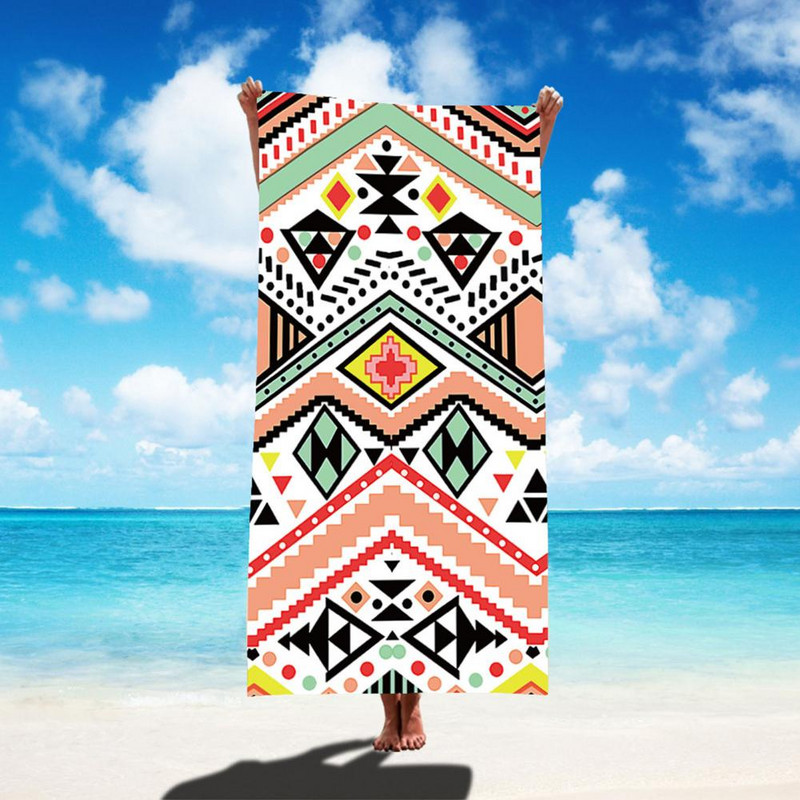 Praktiškas plaukimo rankšluostis, kvėpuojantis vonios rankšluostis, stipriai sugeriantis vandenį 150x75 cm geometrinis raštas SPA vonios rankšluostis, šiltas