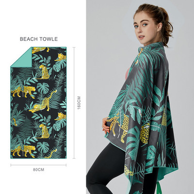 Бързосъхнещи плажни кърпи Големи реверсивни райета Микрофибърни плътни плажни кърпи за възрастни Кърпи за баня плуване