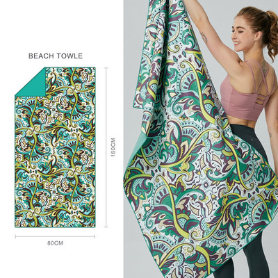 Бързосъхнещи плажни кърпи Големи реверсивни райета Микрофибърни плътни плажни кърпи за възрастни Кърпи за баня плуване