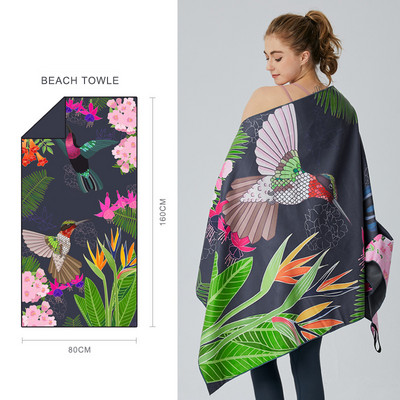 Бързосъхнещи плажни кърпи Големи реверсивни райета Микрофибърни плътни плажни кърпи за възрастни Кърпи за баня плуване