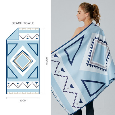 Бързосъхнещи плажни кърпи Големи реверсивни райета Микрофибърни плътни плажни кърпи за възрастни Кърпи за баня плуване