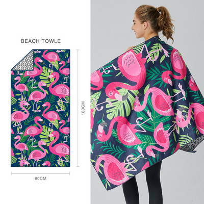 Бързосъхнещи плажни кърпи Големи реверсивни райета Микрофибърни плътни плажни кърпи за възрастни Кърпи за баня плуване