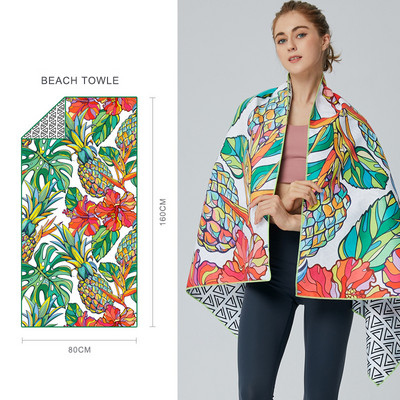 Бързосъхнещи плажни кърпи Големи реверсивни райета Микрофибърни плътни плажни кърпи за възрастни Кърпи за баня плуване