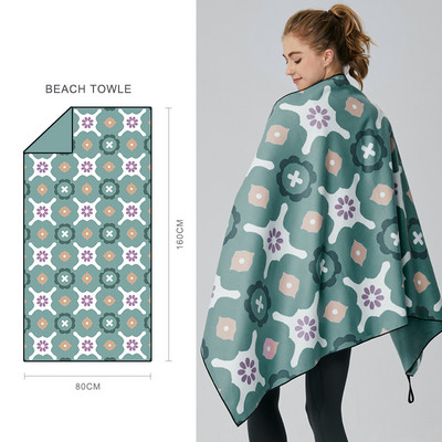 Бързосъхнещи плажни кърпи Големи реверсивни райета Микрофибърни плътни плажни кърпи за възрастни Кърпи за баня плуване