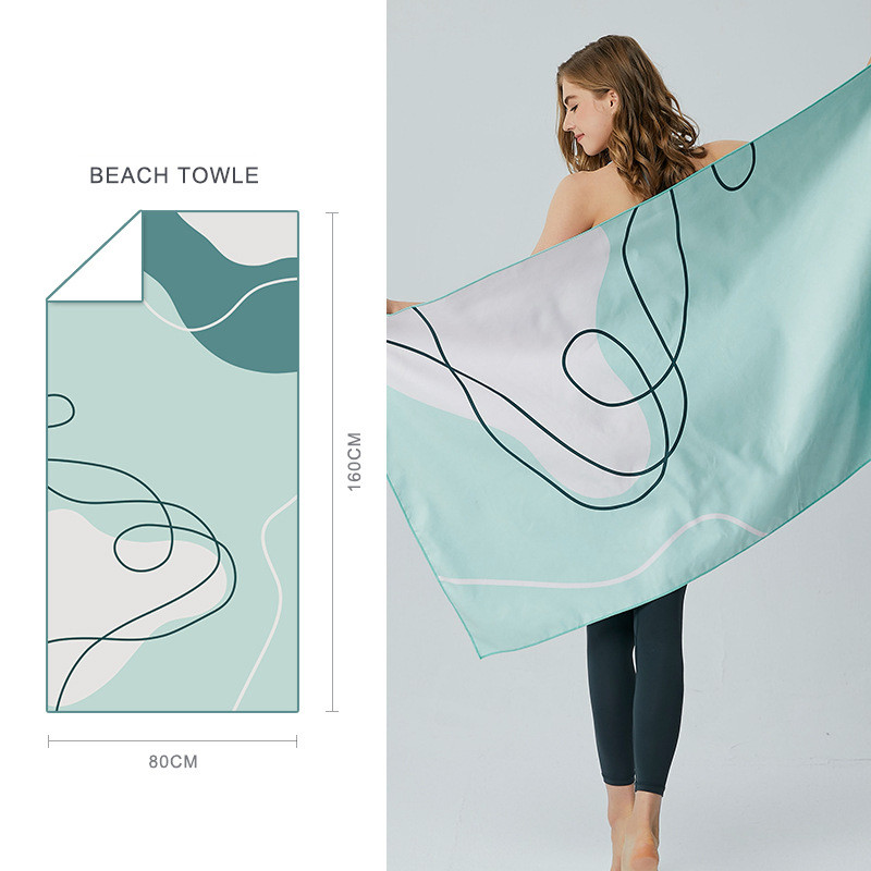 Бързосъхнещи плажни кърпи Големи реверсивни райета Микрофибърни плътни плажни кърпи за възрастни Кърпи за баня плуване