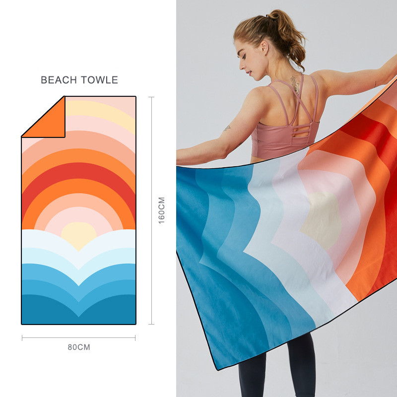Бързосъхнещи плажни кърпи Големи реверсивни райета Микрофибърни плътни плажни кърпи за възрастни Кърпи за баня плуване