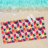 Kempingtörölköző Praktikus vastagon mosható 150x75cm geometriai mintás SPA fürdőlepedő tengerparti strandtörölköző zuhanytörlőhöz