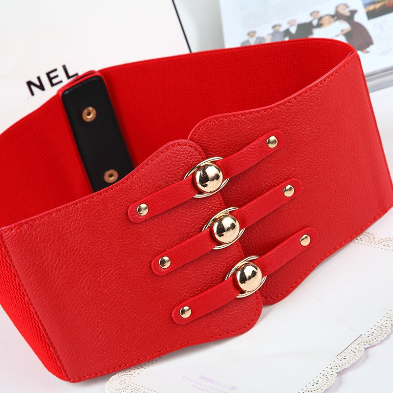 Modni gotički elastični pojasevi za žene Seksi crni pu kožni široki remen s korzetom Ženski Cinturones Para Mujer Heart Cummerbunds