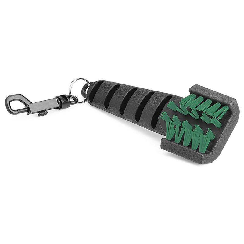 Perie de curățare capete de club de golf Perie de curățat pantofi de golf anti-alunecare Perie cu trei peri de minge de golf cu cataramă pentru articole de golf