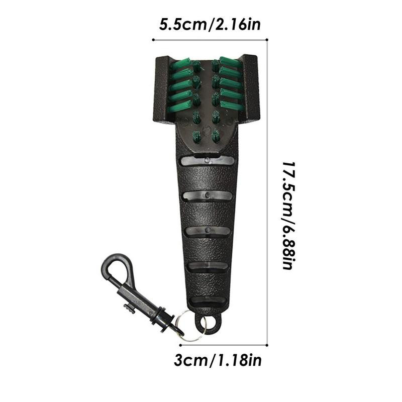 Perie de curățare capete de club de golf Perie de curățat pantofi de golf anti-alunecare Perie cu trei peri de minge de golf cu cataramă pentru articole de golf