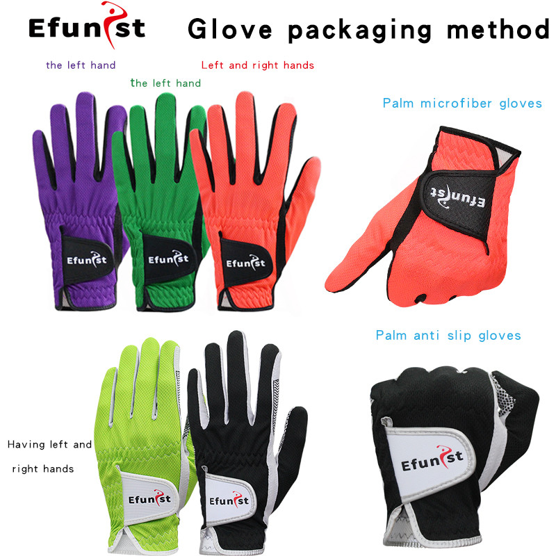 Meeste golfikinnas Mikropehmest kiust hingav 1 paar või kantud vasakul/paremal käel koos võluteibiga Elastne riba 5 värvi golfikindad