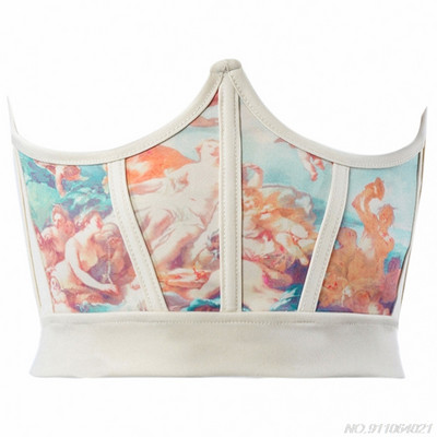 Γυναικεία Vintage Angel Print Κορσέ Ζώνη Περιτύλιγμα με κόκκαλη μέση Shaper Underbust Bustier Cincher Elastic Slim Belt Shapewear Χονδρική