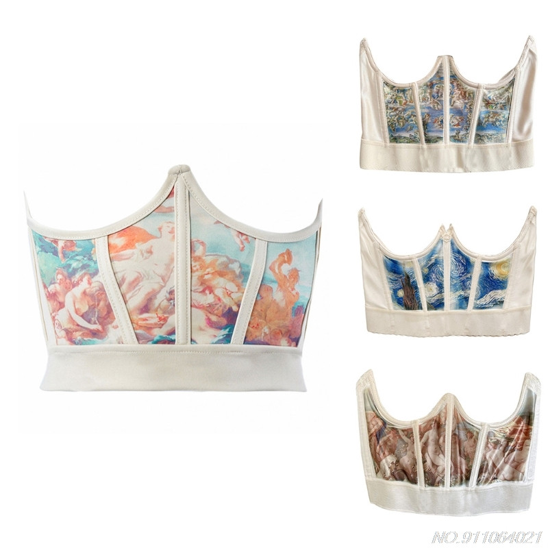 Γυναικεία Vintage Angel Print Κορσέ Ζώνη Περιτύλιγμα με κόκκαλη μέση Shaper Underbust Bustier Cincher Elastic Slim Belt Shapewear Χονδρική