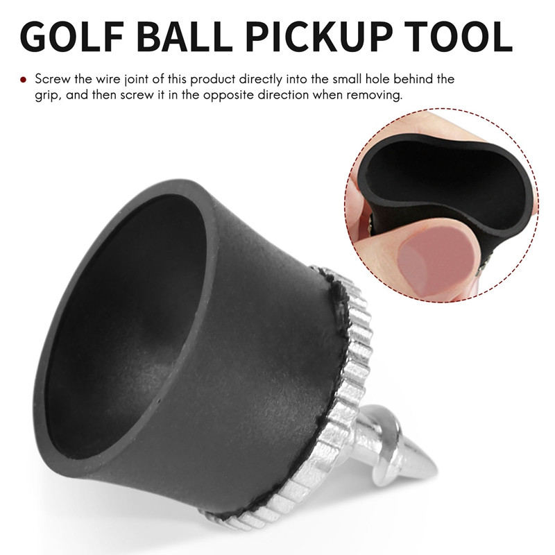 5 bucăți minge de golf Pick Up Retriever Sucker Tool Ventuză pentru Putter Grip Ajutoare pentru antrenament de golf, negru