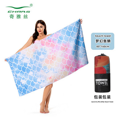 h-Printed Πετσέτα παραλίας διπλής όψης Velvet L Πετσέτα μπάνιου κολύμβησης με ταχεία στέγνωμα Πετσέτα μπάνιου από μικροΐνες