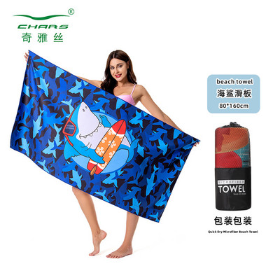 h-Printed Πετσέτα παραλίας διπλής όψης Velvet L Πετσέτα μπάνιου κολύμβησης με ταχεία στέγνωμα Πετσέτα μπάνιου από μικροΐνες