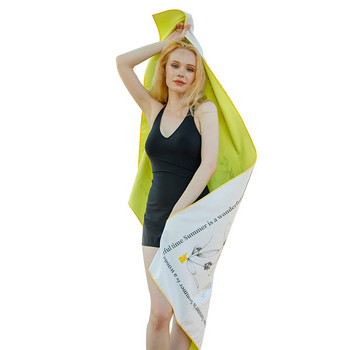 h-Преносима щампована плажна кърпа Външна бързосъхнеща плажна кърпа Микрофибърна кърпа Носена кърпа за баня за жени