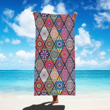 Универсално против избледняване, комфортно докосване, 150x75 см, голямо абсорбиращо одеяло за плажна кърпа за крайбрежна плажна кърпа Хавлиена кърпа