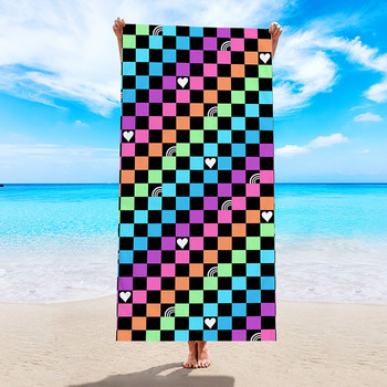 h-микрофибърна плажна кърпа Абсорбираща спортна кърпа с дигитален печат Плажни кърпи за възрастни големи