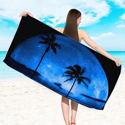h-микрофибърна плажна кърпа Абсорбираща спортна кърпа с дигитален печат Плажни кърпи за възрастни големи