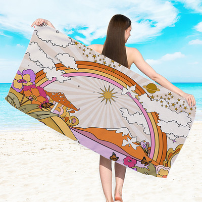 h-Microfiber Rannarätik imav spordirätik digitaaltrüki rätikud Rannarätikud täiskasvanutele, suured