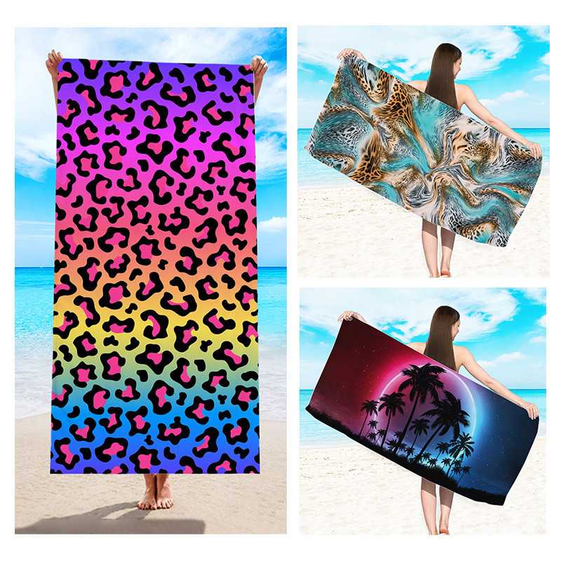 h-Microfiber Rannarätik imav spordirätik digitaaltrüki rätikud Rannarätikud täiskasvanutele, suured