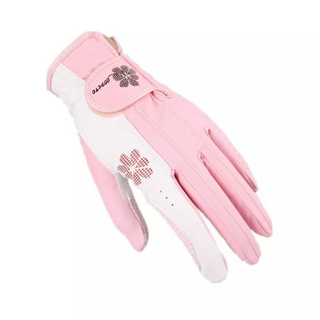 Дамски ръкавици за голф, лява ръка, дясна ръка, спортни висококачествени нанометрови платнени ръкавици за голф, дишаща защита на дланта