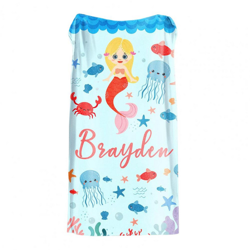 Πετσέτα κολύμβησης Άνετη πετσέτα θαλάσσης αναδιπλούμενη πετσέτα θαλάσσης με ισχυρή απορρόφηση νερού Μαλακή διατήρηση στεγνή Ψηφιακή εκτύπωση Τετράγωνη πετσέτα