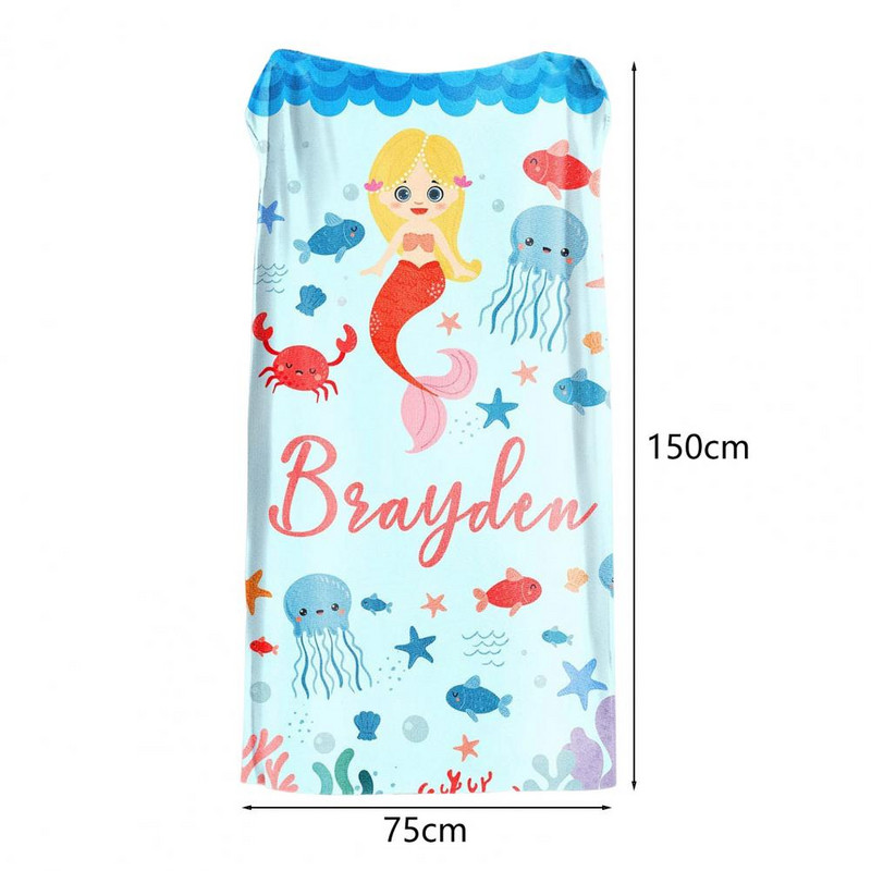 Πετσέτα κολύμβησης Άνετη πετσέτα θαλάσσης αναδιπλούμενη πετσέτα θαλάσσης με ισχυρή απορρόφηση νερού Μαλακή διατήρηση στεγνή Ψηφιακή εκτύπωση Τετράγωνη πετσέτα