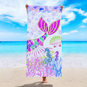 Супер мека кърпа за баня Бързосъхнеща плажна кърпа от микрофибър Плувен басейн Голяма кърпа за възрастни Аксесоари за къмпинг