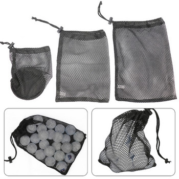 Преносима чанта за съхранение на топка за голф Голям капацитет Голфове Найлонова мрежеста чанта с шнур за голф, бейзбол, тенис топки