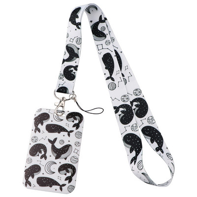 LX1197 Cartoon vaala mustriga kaelarihm võtmehoidja märgihoidja ID-kaardi pass Riputusnöör Lariat kaelapael võtmerõngaste tarvikute jaoks