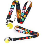 LX858 Eating Ghost Game Κορδόνι για κλειδιά USB καλώδιο κινητού τηλεφώνου Κάρτα ταυτότητας Θήκη για μπρελόκ Μπρελόκ για λαιμό Μπρελόκ Δώρα για θαυμαστές για παιδιά