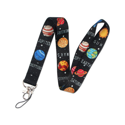 LX411 Universe Planets Moon Stars Αστροναύτης Κορδόνι λαιμού Σχοινί USB κινητό τηλέφωνο ταυτότητας κάρτας ταυτότητας Μπρελόκ Μπρελόκ