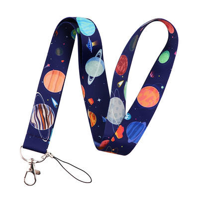 LX411 Universe Planets Moon Stars Αστροναύτης Κορδόνι λαιμού Σχοινί USB κινητό τηλέφωνο ταυτότητας κάρτας ταυτότητας Μπρελόκ Μπρελόκ