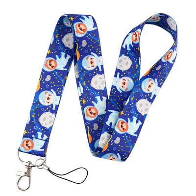 LX411 Universe Planets Moon Stars Αστροναύτης Κορδόνι λαιμού Σχοινί USB κινητό τηλέφωνο ταυτότητας κάρτας ταυτότητας Μπρελόκ Μπρελόκ