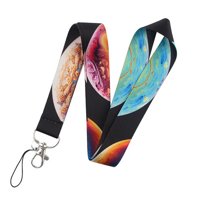 LX411 Universe Planets Moon Stars Αστροναύτης Κορδόνι λαιμού Σχοινί USB κινητό τηλέφωνο ταυτότητας κάρτας ταυτότητας Μπρελόκ Μπρελόκ