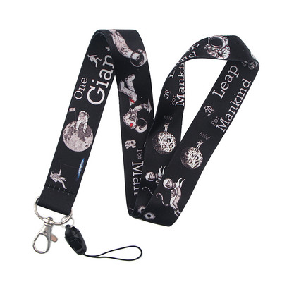 LX411 Universe Planets Moon Stars Αστροναύτης Κορδόνι λαιμού Σχοινί USB κινητό τηλέφωνο ταυτότητας κάρτας ταυτότητας Μπρελόκ Μπρελόκ