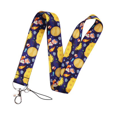 LX411 Universe Planets Moon Stars Αστροναύτης Κορδόνι λαιμού Σχοινί USB κινητό τηλέφωνο ταυτότητας κάρτας ταυτότητας Μπρελόκ Μπρελόκ