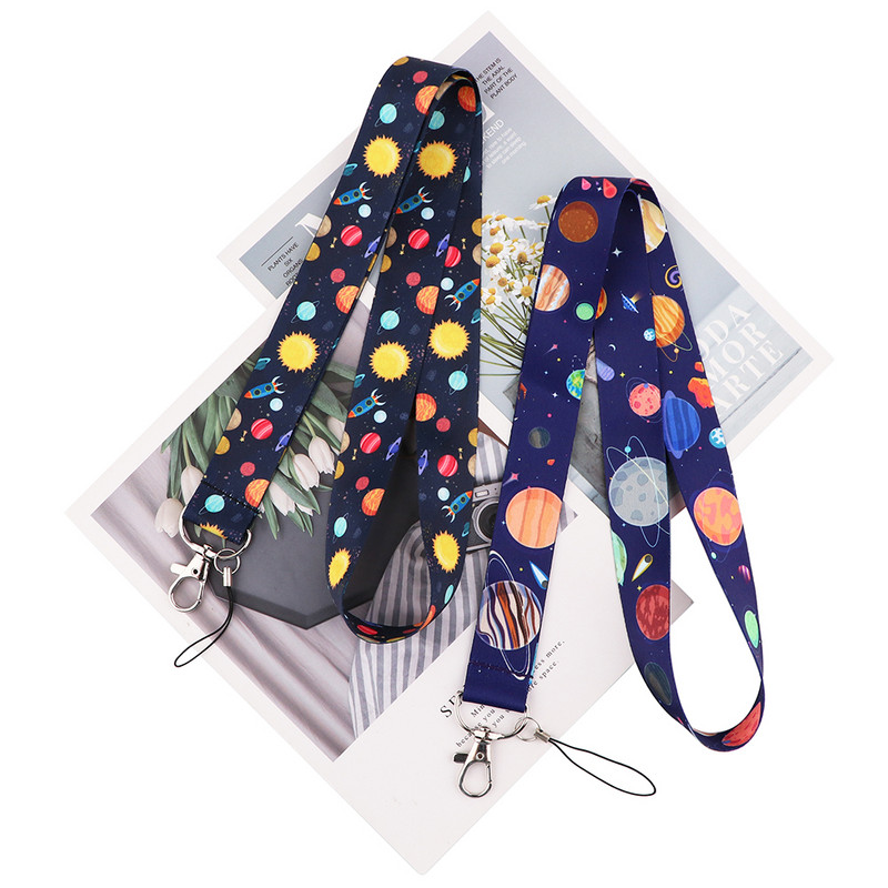 LX411 Universe Planets Moon Stars Αστροναύτης Κορδόνι λαιμού Σχοινί USB κινητό τηλέφωνο ταυτότητας κάρτας ταυτότητας Μπρελόκ Μπρελόκ