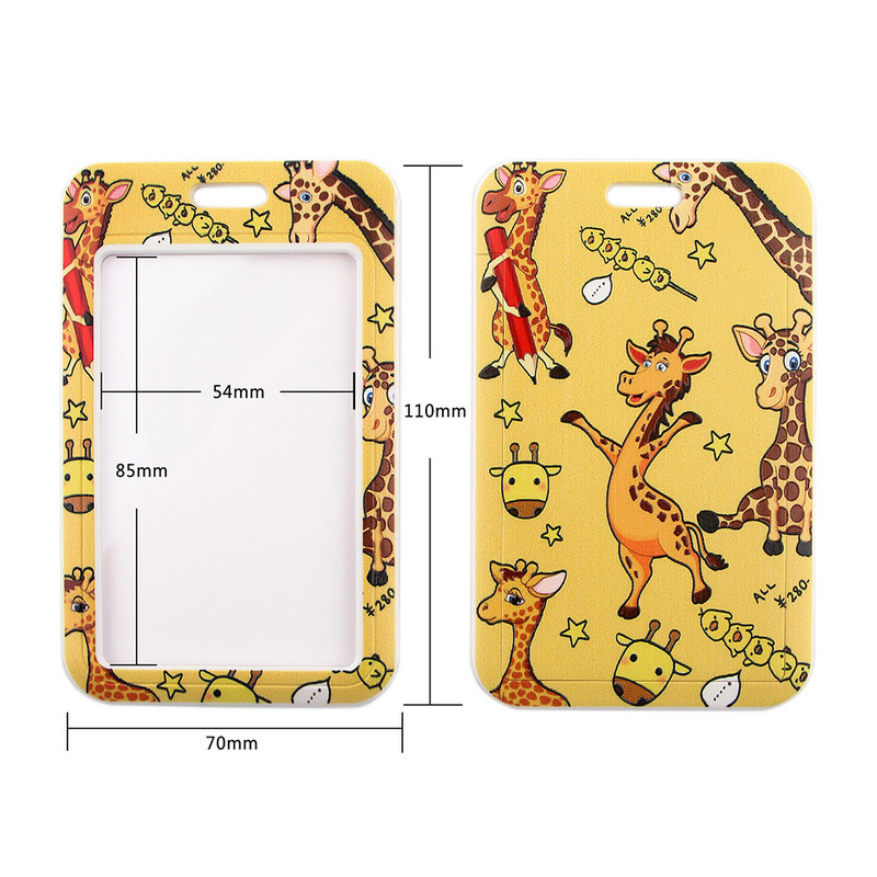 Animal girafă galbenă cureaua pentru gât Snur pentru chei Carte de identitate Curele pentru telefon mobil Suport USB pentru insignă DIY frânghie